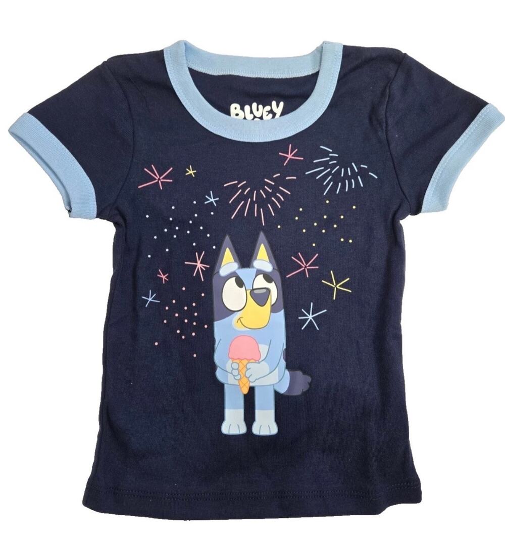 NWT Bluey Fireworks T-Shirt, Size 8